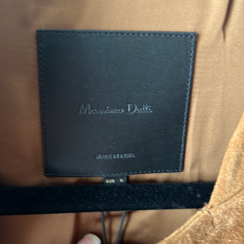 Massimo Dutti NWT Suede Leather Bomber Jacket With Gold Buttons. Size Small. - Picture 3 of 16